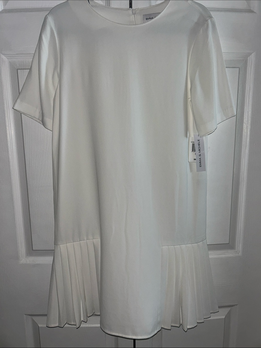 Emma & Michele White Dress Fully Lined NWT